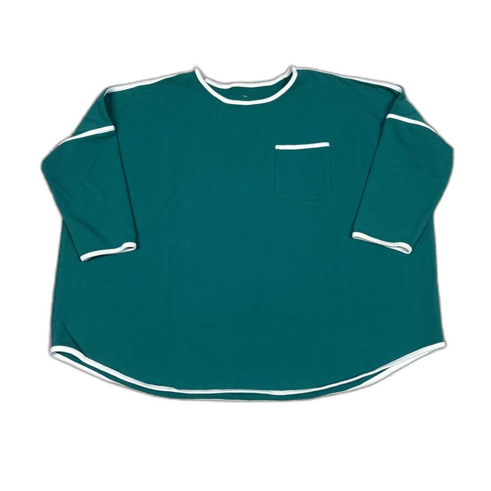 Tuckernuck Tnuck Sport Shirt Womens Medium Large Farah Terry Green Oversized